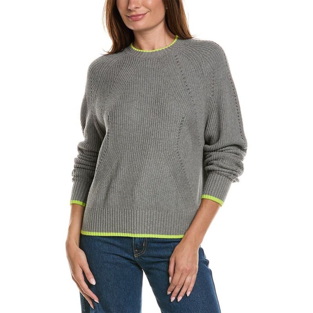 Wispr Womens  Embroidered Floral Silk-Blend Sweater